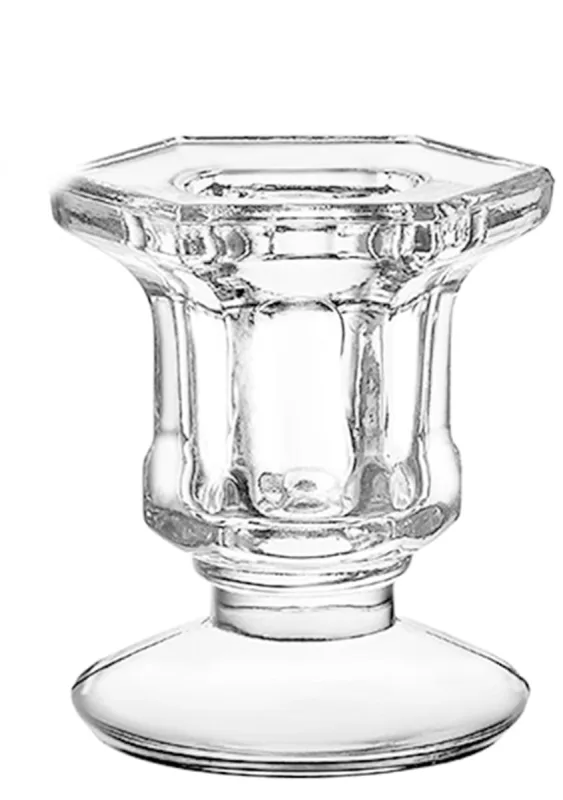 Castiçal Em Vidro Para Velas Decoração Porta Vela sextavado - Western - Casa E Construção