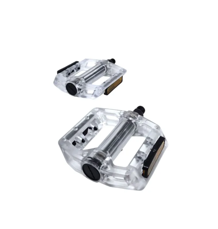 PEDAL PLATAFORMA 9/16 ESFERADO ACRÍLICO TRANSP. COM REFLETOR - Veloforce - Games