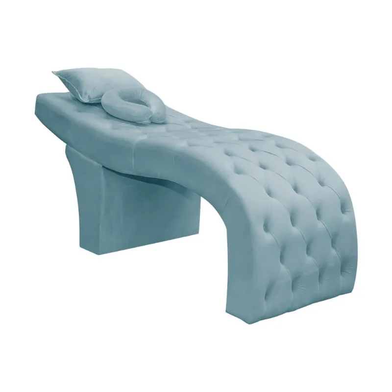Maca Estética Facial Capitonê Largura 70cm Espuma D26 Veludo Azul Tiffany