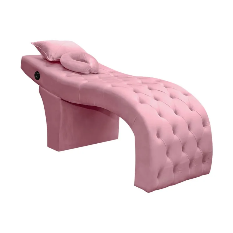 Maca Mesa Profissional com Vibroterapia Massagem Clínica Veludo Rosa Claro
