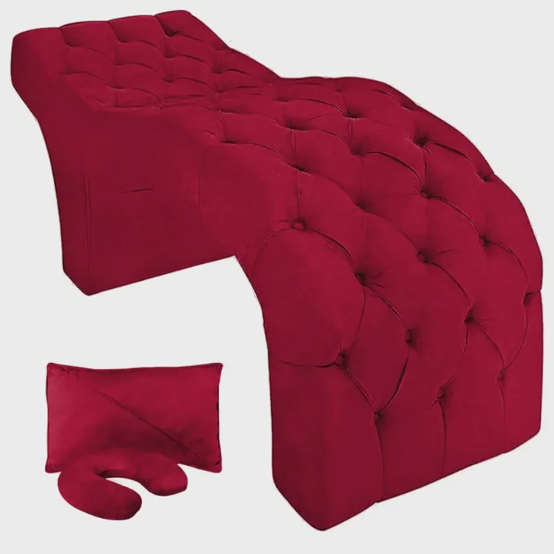Maca Estofada Capitonê para Makeup Maquiagem Estética Cílios Veludo Vermelho sofa store