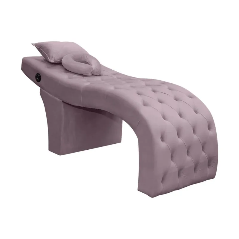 Maca Fixa Ergonômica para Estética Design Cílios com Massagem Veludo Rosa Rosê