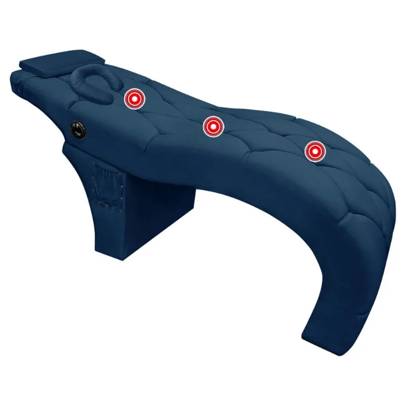 Maca Estética Com Massagem Estofada Para Salão Design de Sobrancelhas Soft Veludo Azul Marinho