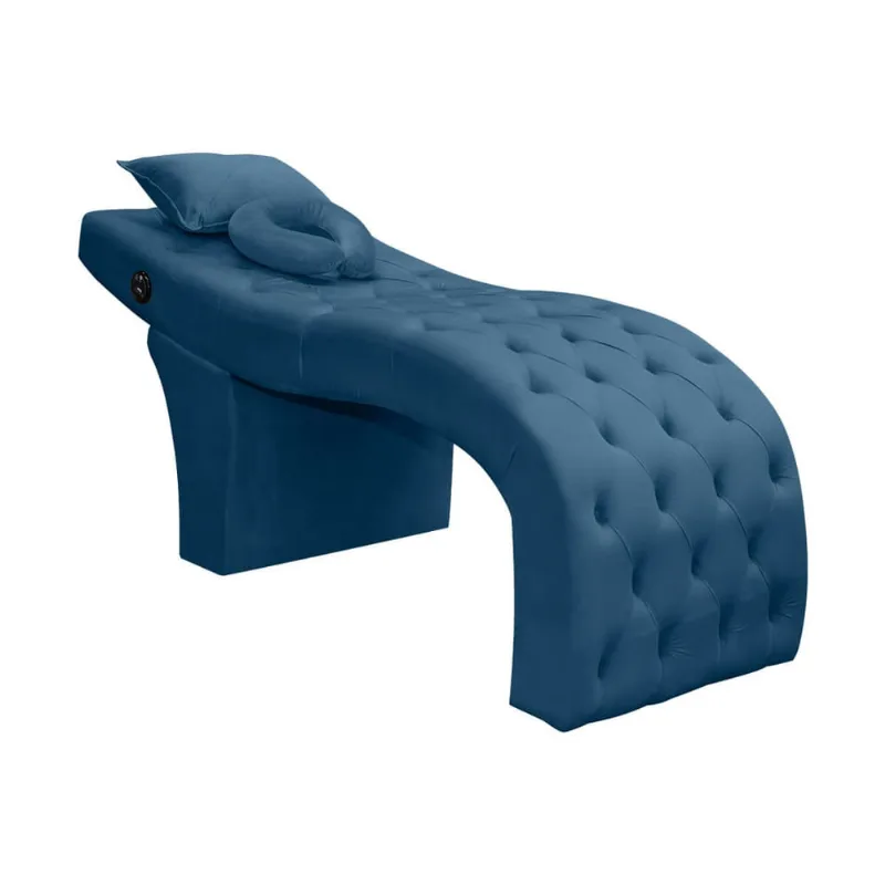 Maca Estética com Massagem para Cílios Design Salão Estofada Veludo Azul Marinho