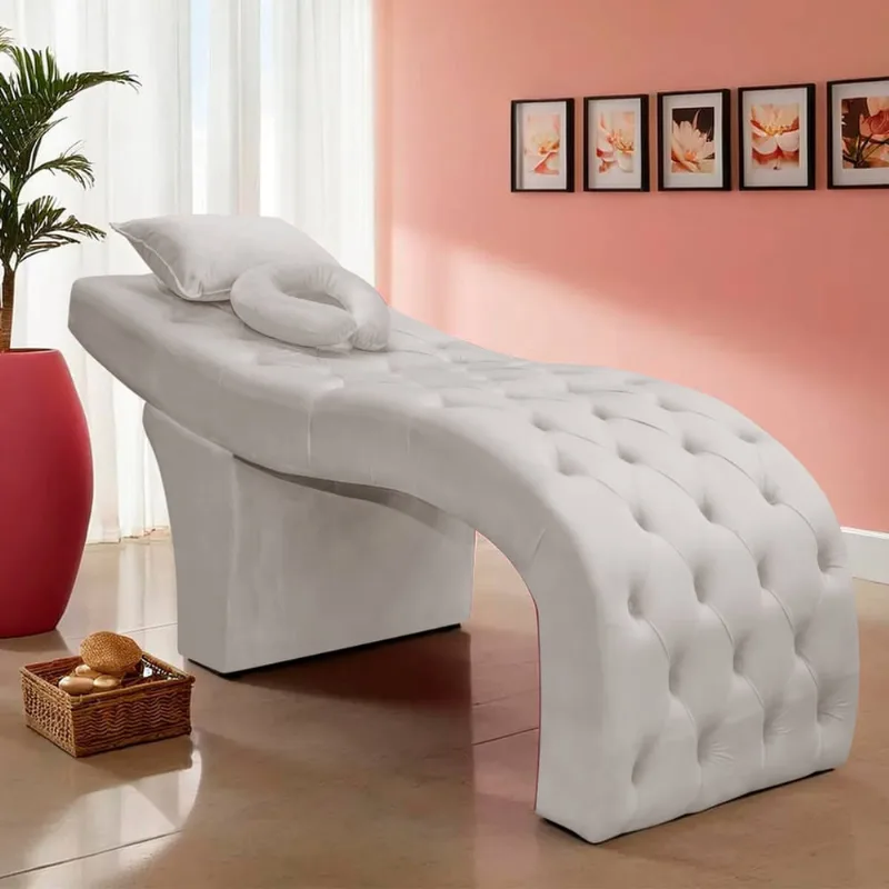 Maca Estética Facial Capitonê Largura 70cm Espuma D26 Veludo Bege