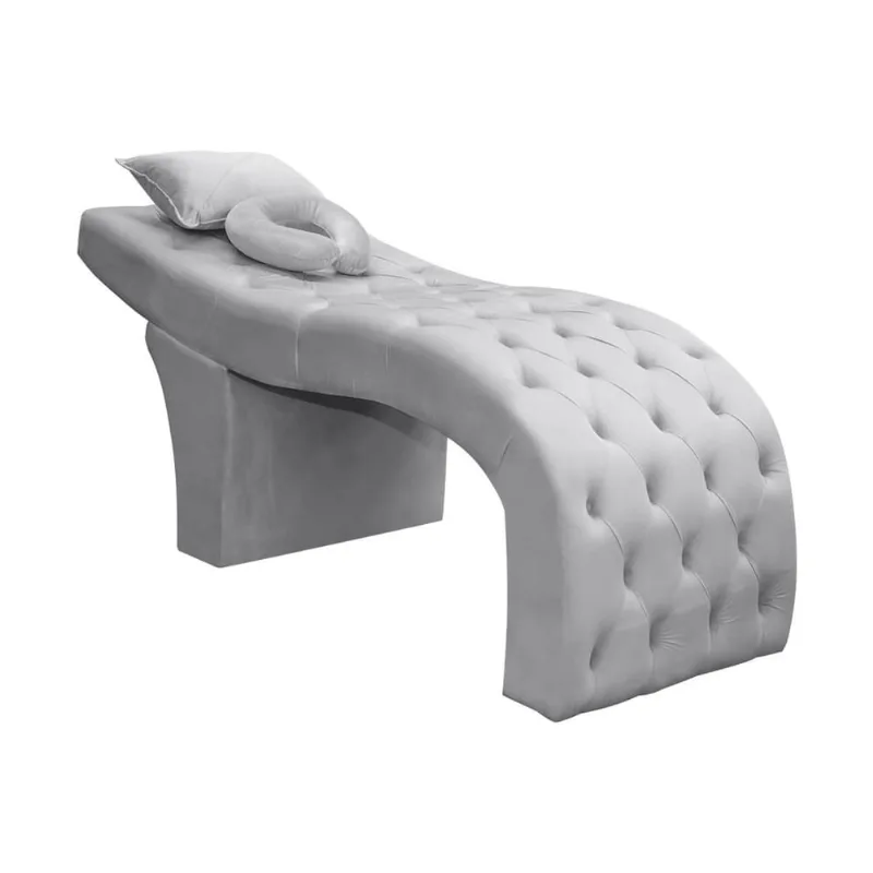 Maca Estética Facial Capitonê Largura 70cm Espuma D26 Veludo Cinza Claro