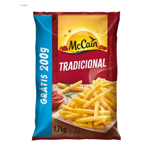 BATATA PRÉ FRITA TRADICIONAL CONGELADA MCCAIN PACOTE 1 7KG GRÁTIS 200G - MCCAIN