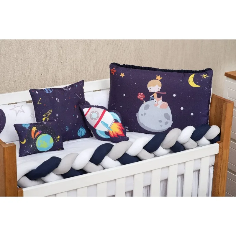 KIT BERÇO AMERICANO PARA MENINO MARINHO 11 PEÇAS PLANETAS