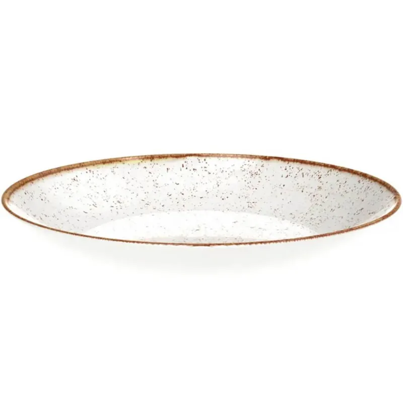 Conjunto 6 Pratos Tramontina de Porcelana Rústicos Fundos Decorados 22cm cada Marrons
