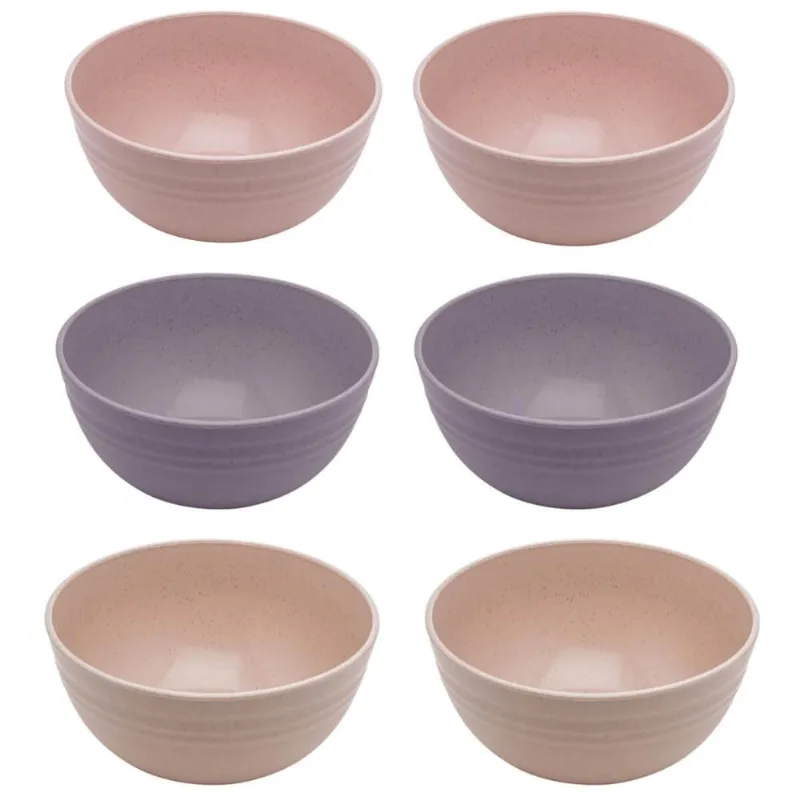 Kit 6 Cumbucas Bowl de Bambu Sortido 15x7cm Lyor Sobremesa Cereais Frutas Petiscos