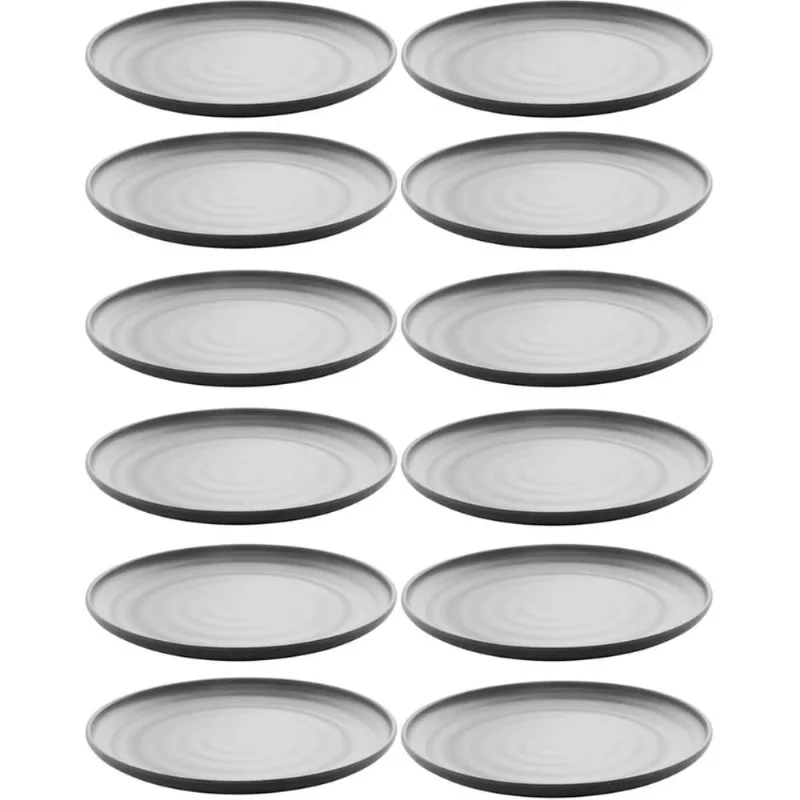 Kit 12 Pratos de Sobremesa Oriental em Melamina 18cm para Restaurante Japonês Lyor