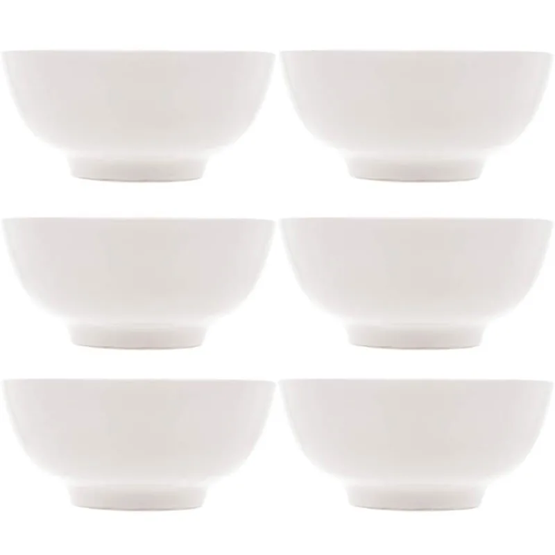 Conjunto 6 Tigelas Brancas de Porcelana 540ml Bowls Lyor Clean para Sopas Caldos Saladas
