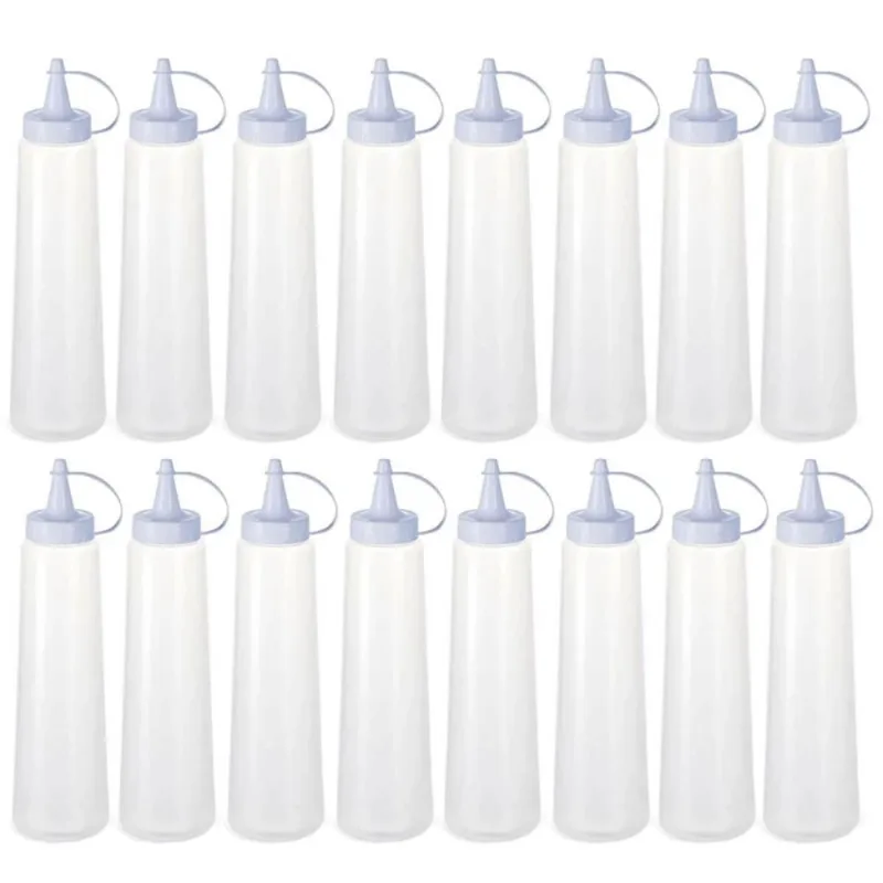Kit 16 Bisnagas Plásticas Grandes 400ml Molhos Maionese Ketchup Mostarda Plasvale