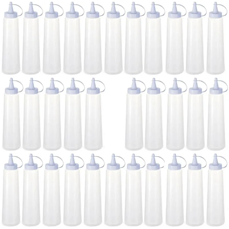 Kit 32 Bisnagas Plásticas Grandes 400ml Maionese Ketchup Mostarda Plasvale Lanchonete