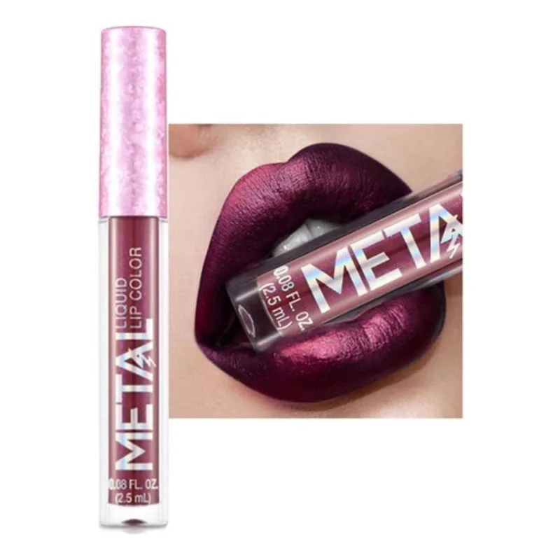 Batom Liquido Metalizado Maquiagem Longa Duração - Claret