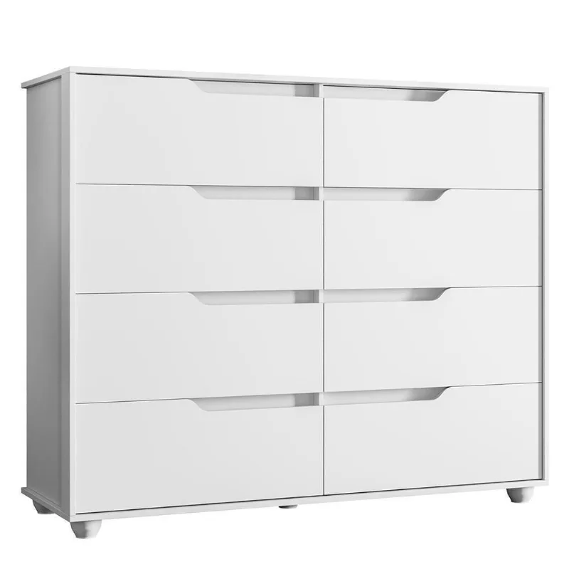 Cômoda Doble 8 Gavetas Branco Fosco - Móveis Albatroz Branco Fosco