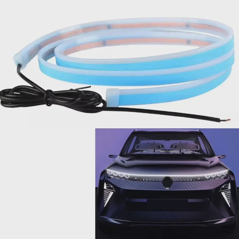 Fita Neon Led Capo Carro luz drl Diurna Barra Tuning Motor Pick Up Prisma Duster Jeep Automotivo