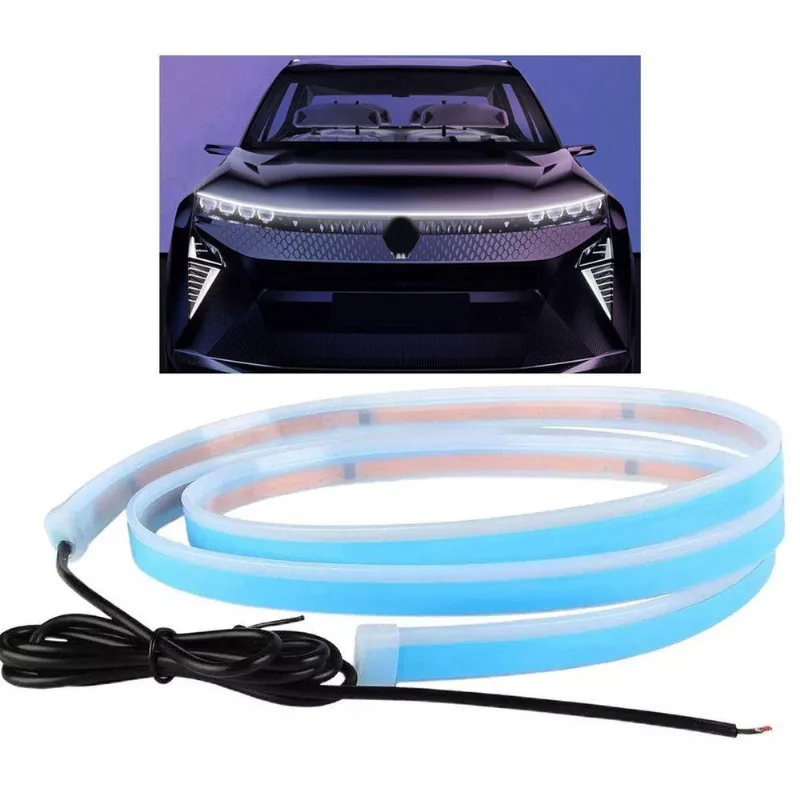 Fita Led Neon Capo Carro Luz Drl Diurna Barra Tuning 1 Metro 50 Cm Automotivo Motor Jeep Duster Pickup