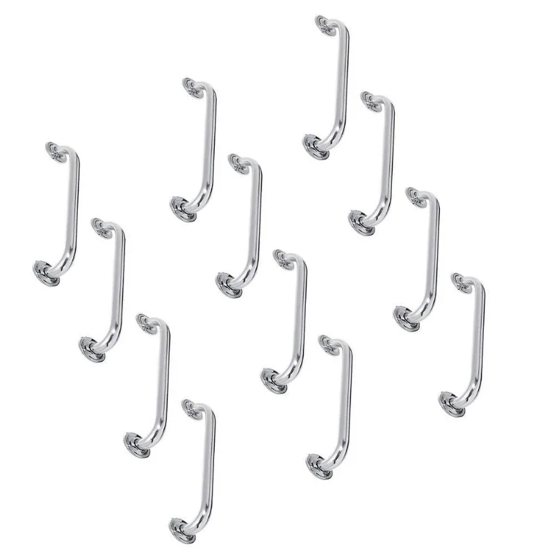 Alça De Apoio Barra Inox 50cm Kit 12 Unidades Idoso Cadeirante Deficiente Acessibilidade Banheiro