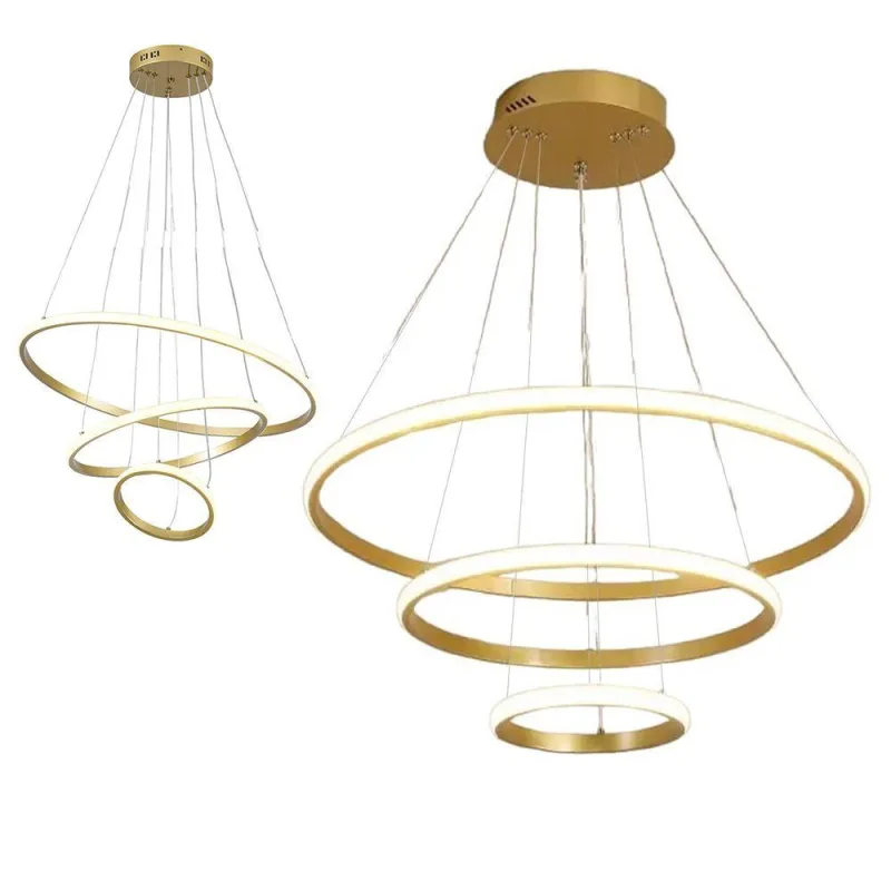 Lustre Pendente Led 3 Em 1 Luminaria Aneis Perfil Infinito Arco Ajustavel Regulavel Ambiente - LEVA PRO PET - Construção