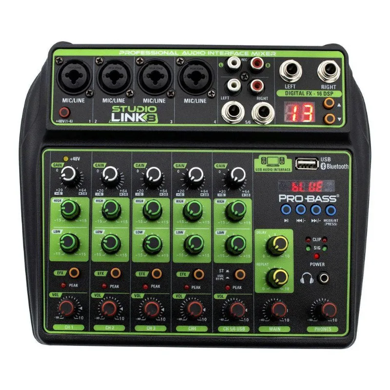 Mesa De Som Studio Link 8 8 Canais Com Bluetooth E Interface Usb Preto Pro Bass