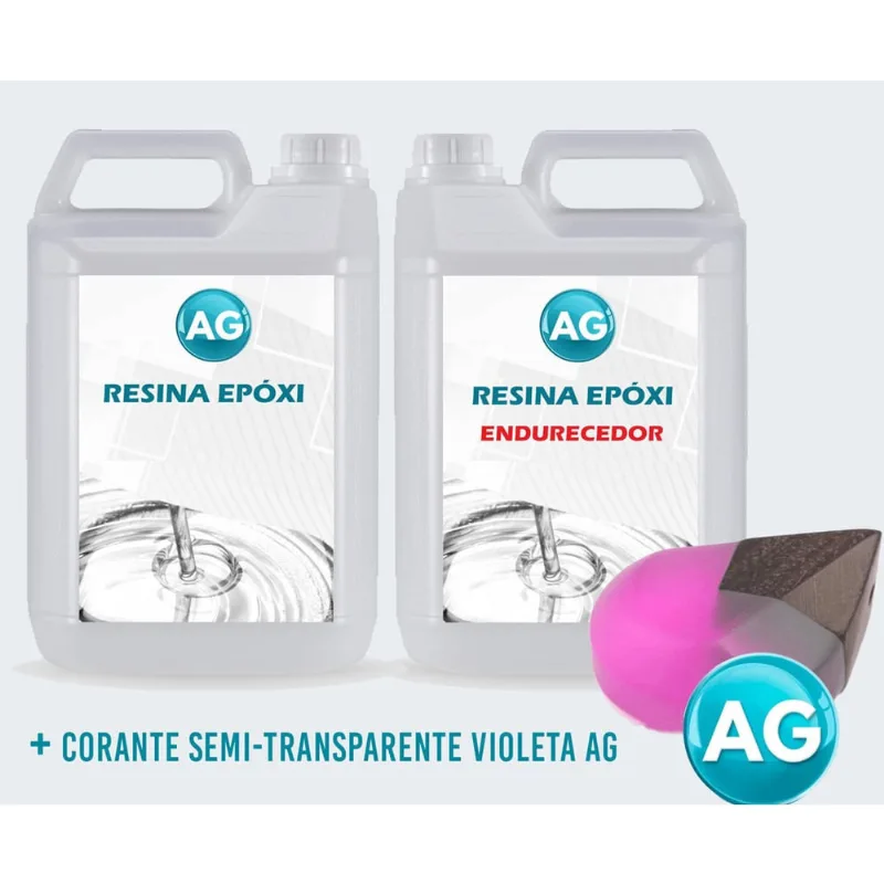 Resinas Epóxi 1Kg + Corante Semi-Transparente Violeta Ag Alt