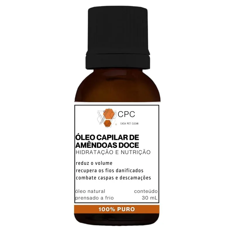 Óleo Capilar Hidratante De Amêndoas Doce 100% Puro 30ml - Não Informado - Higiene E Perfumaria