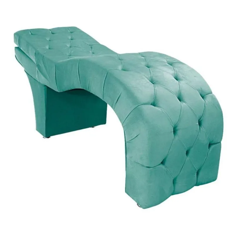 Maca Estética Estofada Reclinável Ergonômica Suede Ludmilla Cor: azul Tiffany