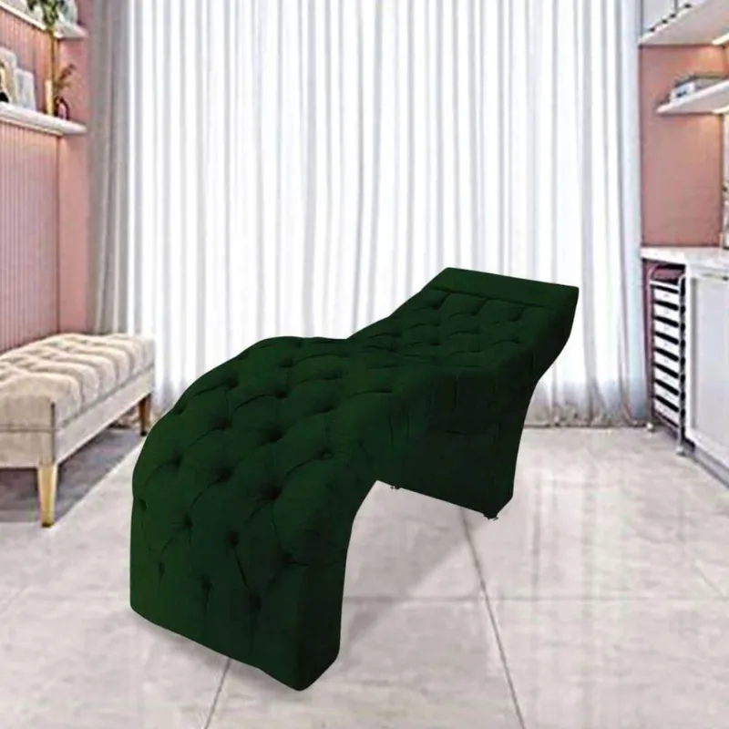 Maca Estofada Estética Cílios Salão Spa Suede Olivia Cor: verde