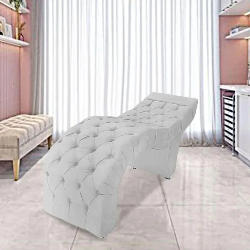 Maca Estofada Estética Cílios Salão Spa Suede Olivia Cor: branco