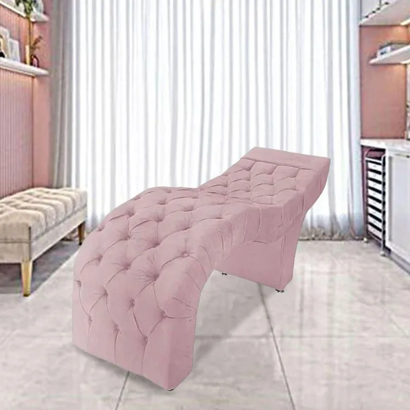 Maca Estofada Estética Cílios Salão Spa Suede Nicole Cor: rosê