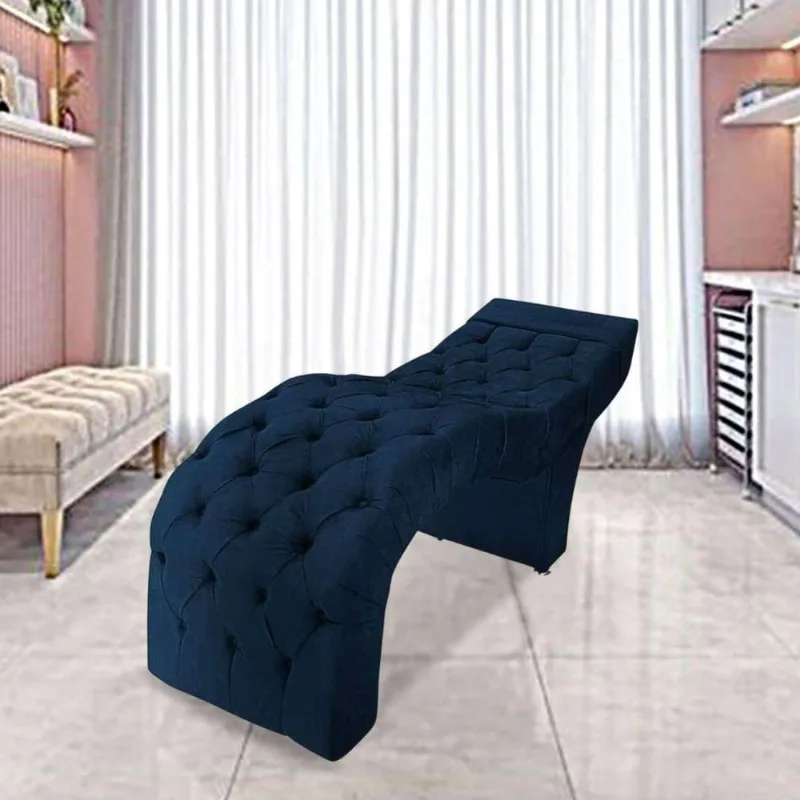 Maca Estofada Estética Cílios Salão Spa Veludo Nicole Cor: azul Marinho