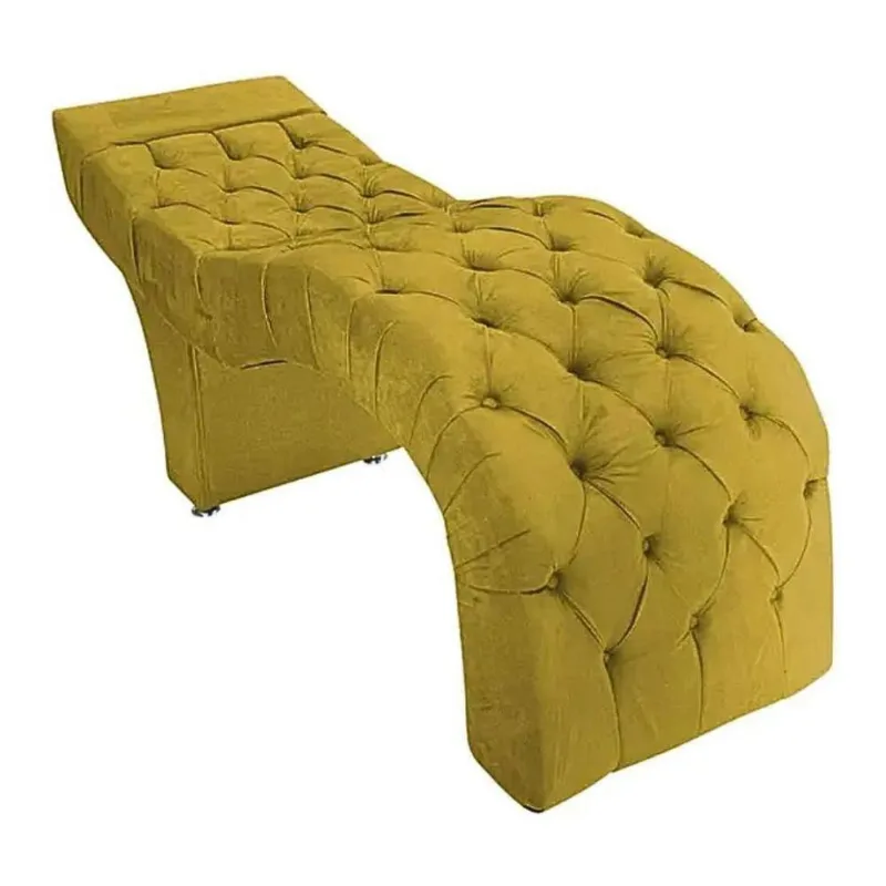 Maca Estofada Estética Cílios Salão Spa Suede Mirela Cor: amarelo