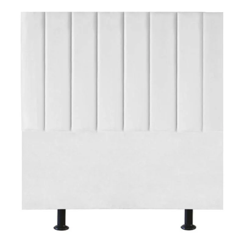 Cabeceira Estofada Cama Box Casal 140 Cm Paolla Suede branco