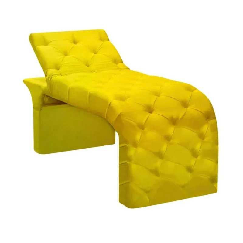 Maca Estofada Estética Cílios Regulável Spa Suede Ana Cor:amarelo