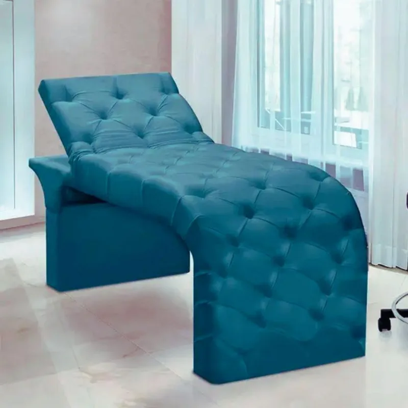 Maca Estofada Estética Cílios Regulável Spa Suede Ana Clara Azul Turquesa