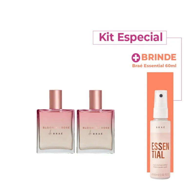 Kit Braé Blooming Rose - Perfume para Cabelo 50ml Especial (2 unidades)