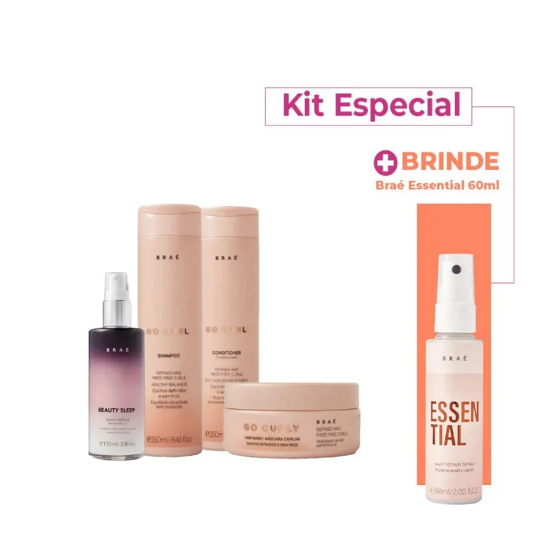 Kit Brae Go Curly Sleep Home Especial (4 Produtos)