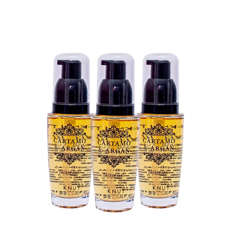 Kit Knut Elixir Oil Cártamo e Argan - Finalizador 35ml (3 unidades)