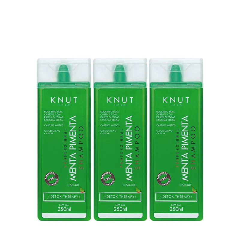 Kit Knut Professional Menta Pimenta Shampoo 250ml (3 unidades)