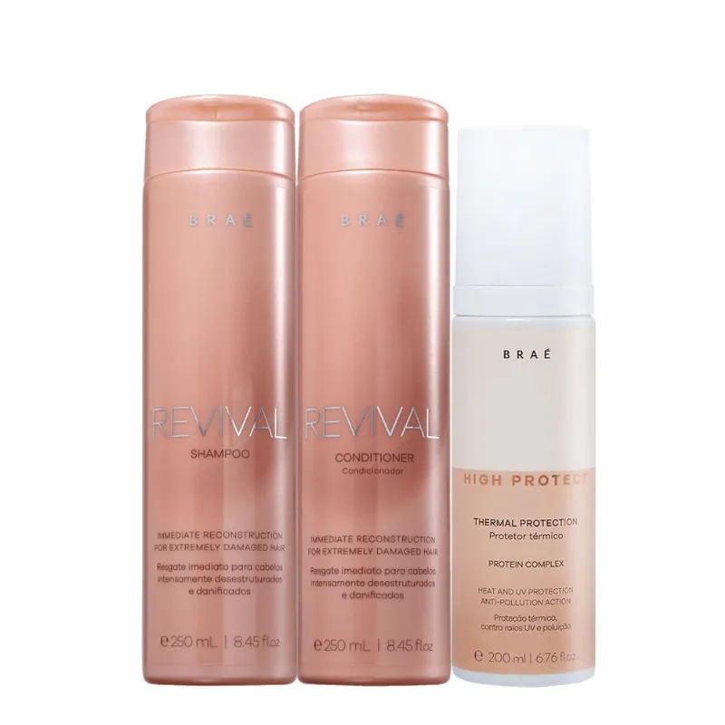 Kit Braé High Protect Thermal e Revival Duo (3 produtos)