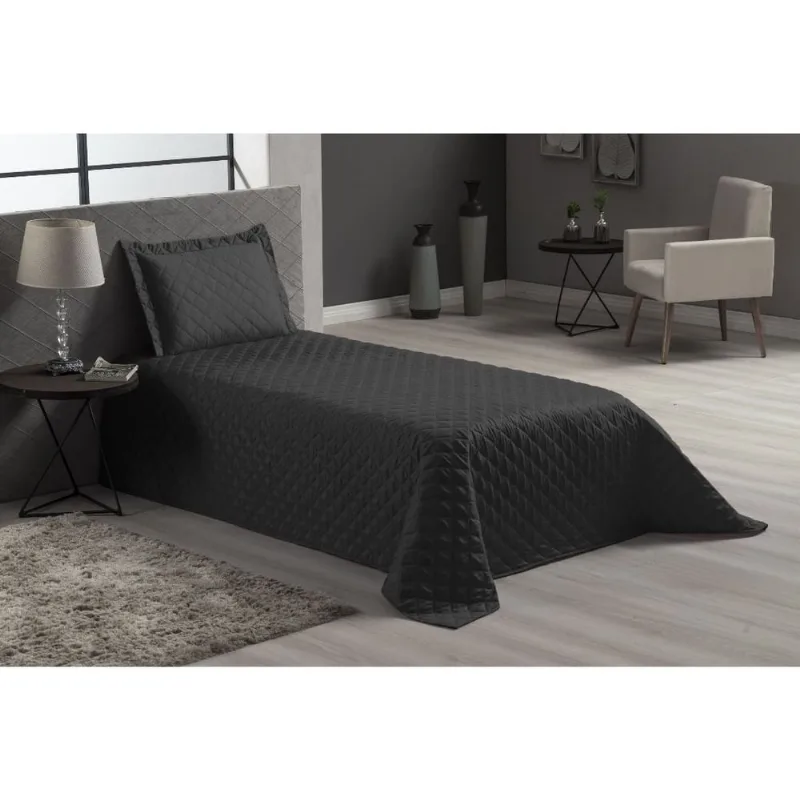 COBRE LEITO PRETO MATELADO PARA CAMA SOLTEIRO