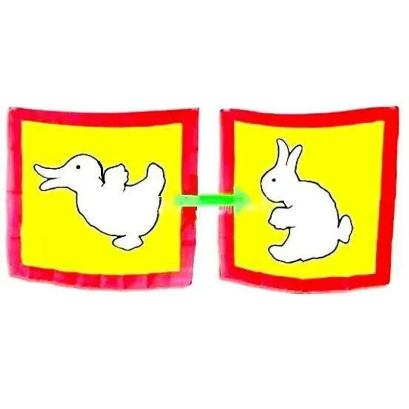 Suporte De Tecido Quadrado De Seda Engraçado Magic Trick Rabbit To Duck