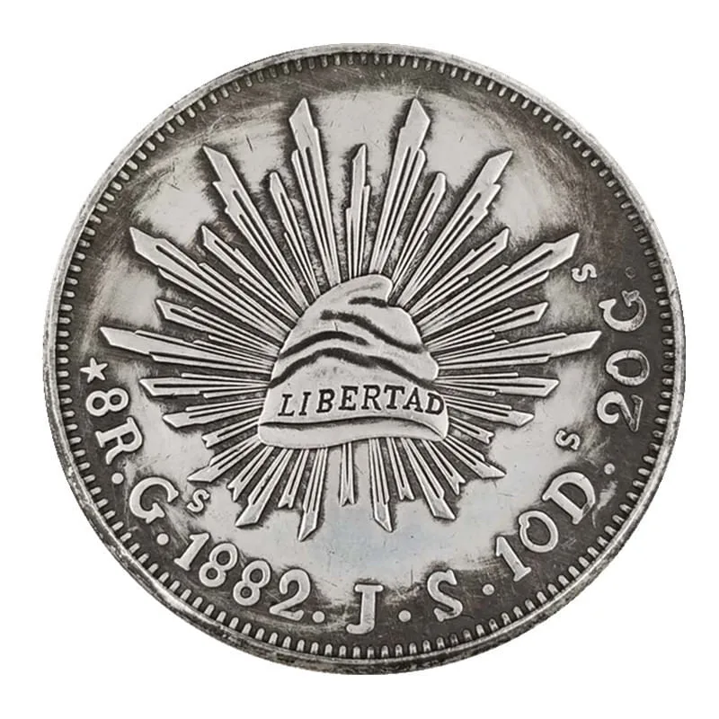 Moeda 1882 Mexican Eagles Libertad Com Desenho De Cobra 35g De Cobre