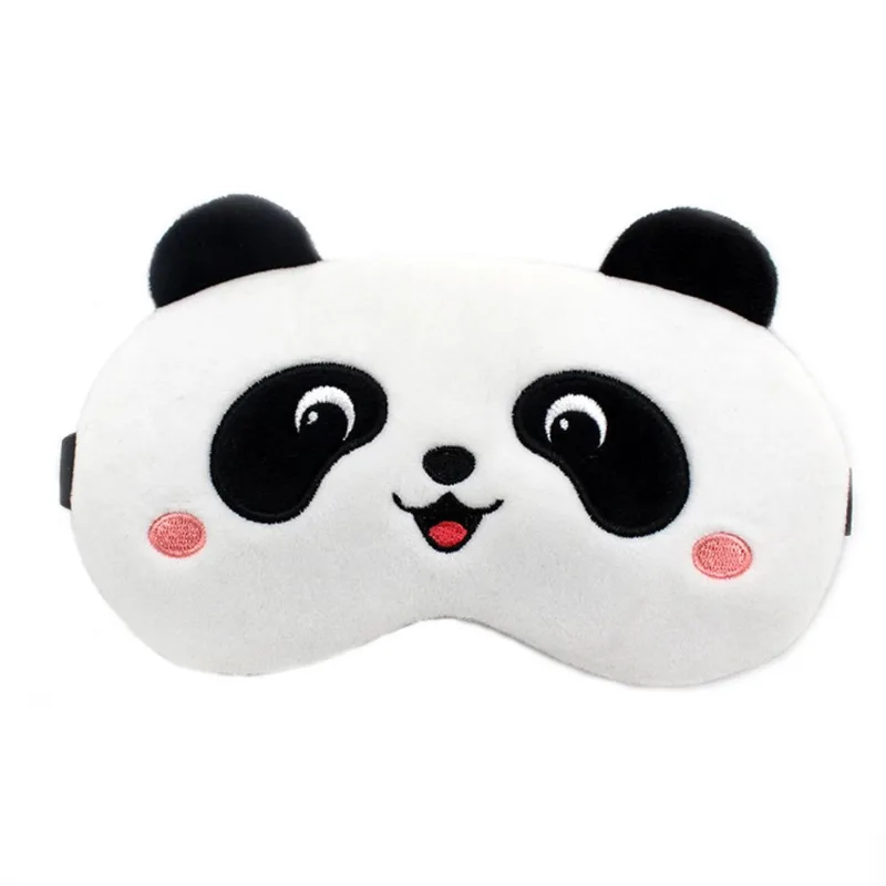 Máscara De Dormir Cute Panda Plush Máscara De Olhos De Desenho Animado Ajustável