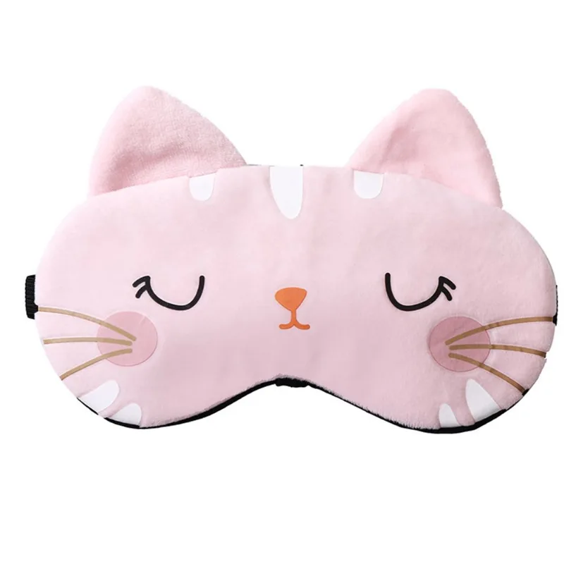 Máscara De Dormir Cartoon Cat Para Crianças E Adultos De Algodão Rosa