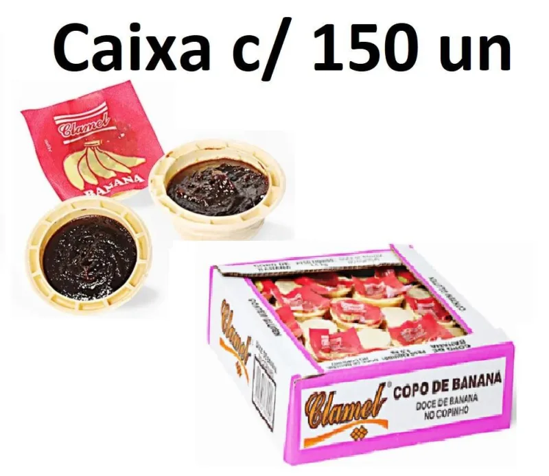 Caixa Com 150 Doces Copo De Banana Infância - Não Informado - Mercearia
