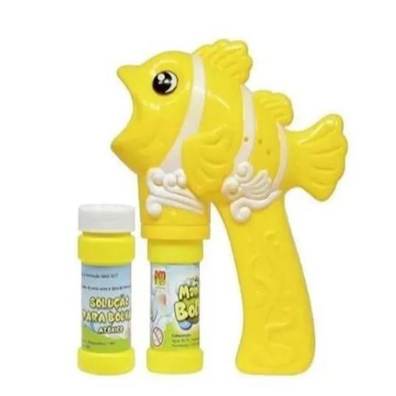 Brinquedo Lança Bolhas De Sabão Peixe Amarelo Musica E Lu