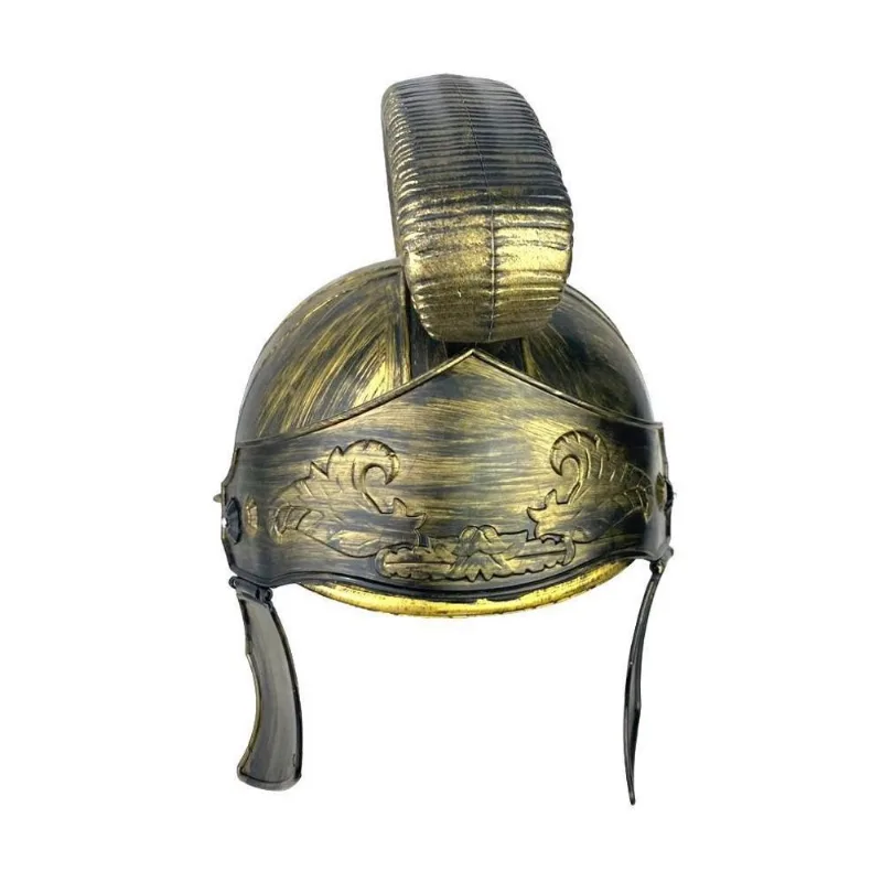 Capacete Elmo Soldado Romano Dourado Festa Carnaval 60cm
