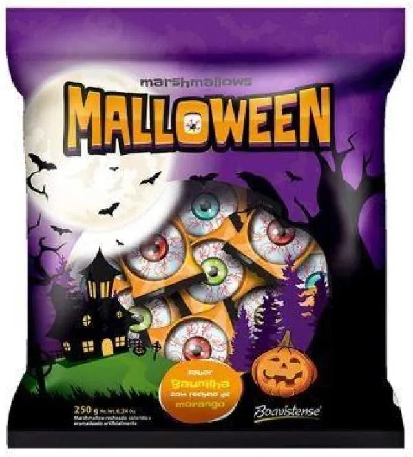 Doce Marshmallow Formato De Olho Halloween- 2pct De 50un - Não Informado - Mercearia